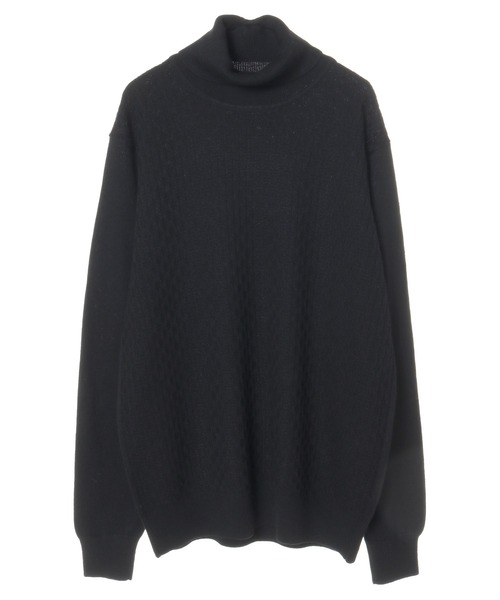 CROWDED CLOSET(クラウデッドクローゼット)の「12G(ゲージ)ジャガードタートルネックニット(ニット/セーター・メンズ・ホワイト/ブラック/ブラウン/レンガ・02/03/04)」の16枚目の写真