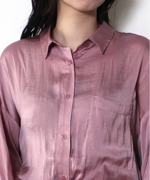 one way（ワンウェイ）の「【oneway】リボン付きビンテージサテンシャツ（シャツ/ブラウス・レディース・ホワイト/ライトグレー/パープル・FREE）」の14枚目の写真