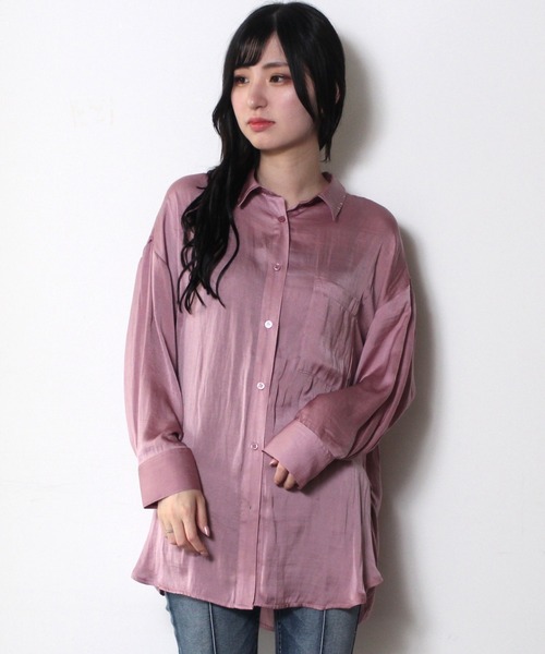 one way（ワンウェイ）の「【oneway】リボン付きビンテージサテンシャツ（シャツ/ブラウス・レディース・ホワイト/ライトグレー/パープル・FREE）」の12枚目の写真