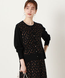 NOLLEY’S Sophi | アニマルレース柄クルーネックカーディガン(カーディガン/ボレロ)
