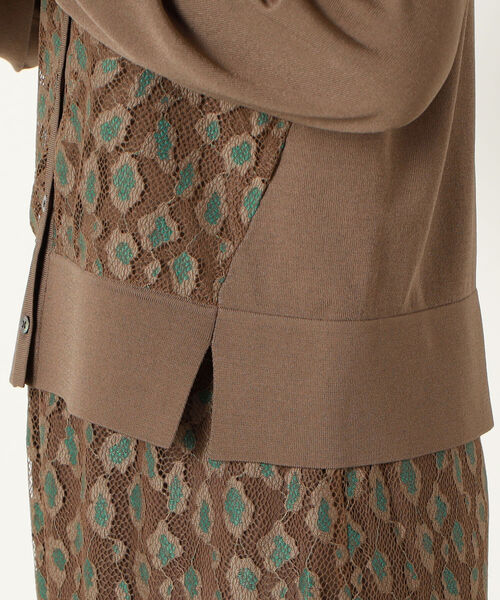 NOLLEY’S Sophi（ノーリーズソフィ）の「アニマルレース柄クルーネックカーディガン（カーディガン/ボレロ・レディース・ブラック/ブラウン・38/36）」の10枚目の写真