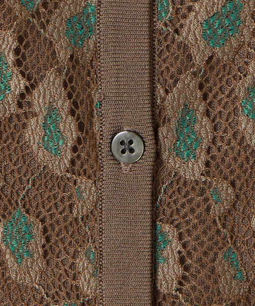 NOLLEY’S Sophi（ノーリーズソフィ）の「アニマルレース柄クルーネックカーディガン（カーディガン/ボレロ・レディース・ブラック/ブラウン・38/36）」の12枚目の写真