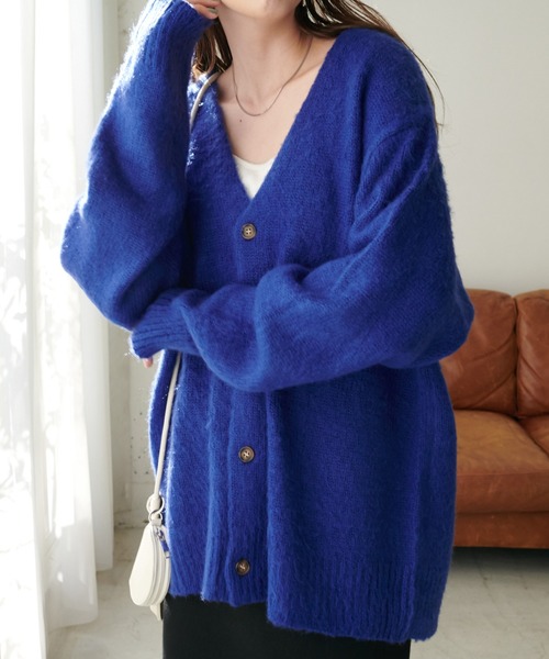 【WEB限定/ユニセックス】モヘアライクシャギーカーディガンの9枚目の写真