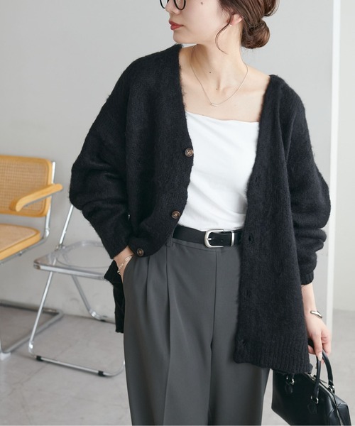 セール】【WEB限定/ユニセックス】モヘアライクシャギーカーディガン