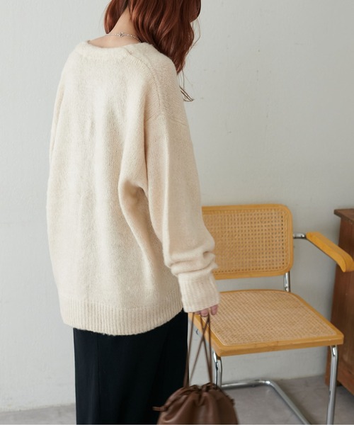 WEB限定/ユニセックス】モヘアライクシャギーカーディガン