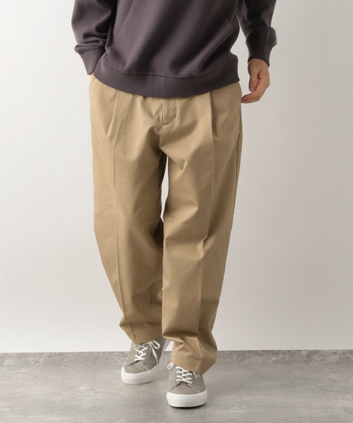GLOBAL WORK(グローバルワーク)の「CLEAN WIDESLACKS/214991(スラックス・メンズ・ベージュ/ネイビー/ホワイト系その他2・MEDIUM/LARGE)」の3枚目の写真