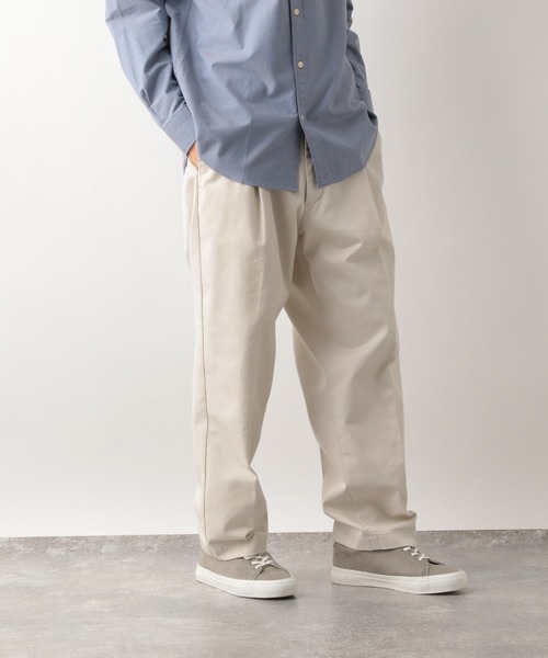 GLOBAL WORK(グローバルワーク)の「CLEAN WIDESLACKS/214991(スラックス・メンズ・ベージュ/ネイビー/ホワイト系その他2・MEDIUM/LARGE)」の2枚目の写真