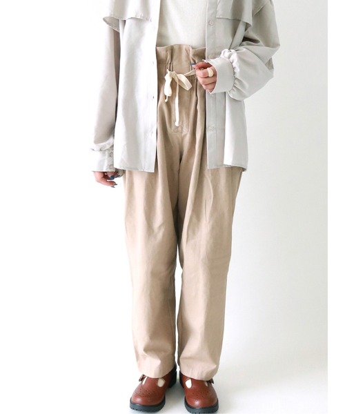 ehka sopo（エヘカソポ）の「ウエストフリルリボンパンツ（その他パンツ・レディース・ベージュ/ブラウン/カーキ・ﾌﾘ-）」の3枚目の写真