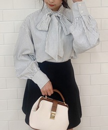 one after another NICE CLAUP | 1枚で主役級の存在感。2Wayボウタイルーズシルエットシャツ(シャツ/ブラウス)