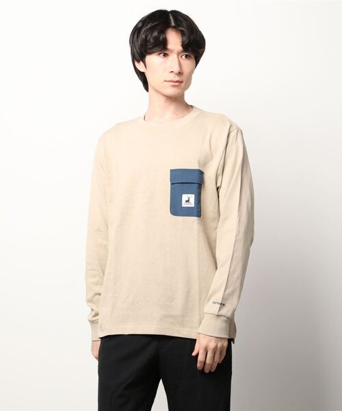 CAPTAIN STAG（キャプテンスタッグ）の「CAPTAIN STAG/キャプテンスタッグ ヘビーパッチポケット無地ロンT（Tシャツ/カットソー・メンズ・ホワイト/ブラック/ベージュ/ホワイト系その他/ブラック系その他・LL/M/L）」の9枚目の写真