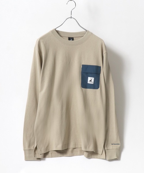 CAPTAIN STAG（キャプテンスタッグ）の「CAPTAIN STAG/キャプテンスタッグ ヘビーパッチポケット無地ロンT（Tシャツ/カットソー・メンズ・ホワイト/ブラック/ベージュ/ホワイト系その他/ブラック系その他・LL/M/L）」の12枚目の写真