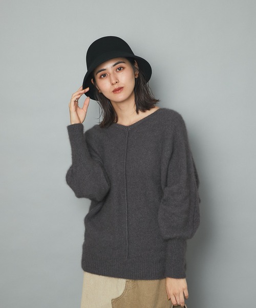 un dix cors（アンディコール）の「小顔効果抜群　ウールベルハット（ハット・レディース・ブラック/ベージュ・FREE）」の5枚目の写真