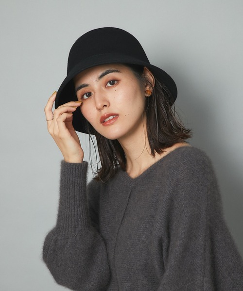 un dix cors（アンディコール）の「小顔効果抜群　ウールベルハット（ハット・レディース・ブラック/ベージュ・FREE）」の9枚目の写真