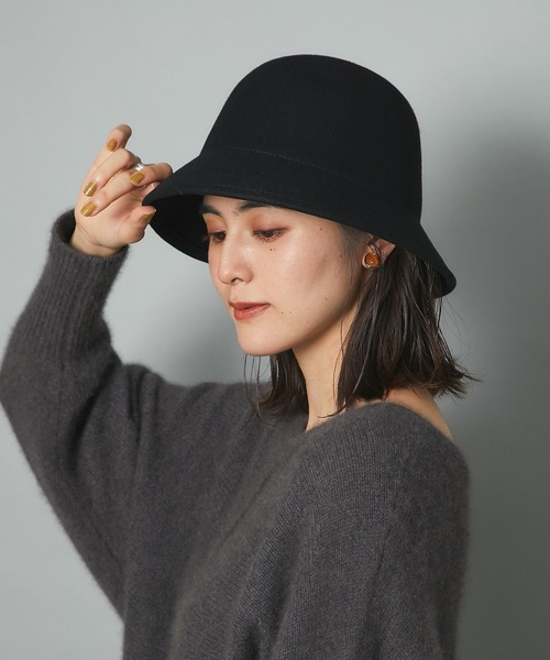 un dix cors（アンディコール）の「小顔効果抜群　ウールベルハット（ハット・レディース・ブラック/ベージュ・FREE）」の13枚目の写真