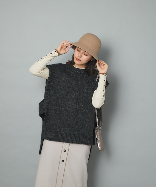 un dix cors（アンディコール）の「小顔効果抜群　ウールベルハット（ハット・レディース・ブラック/ベージュ・FREE）」の17枚目の写真