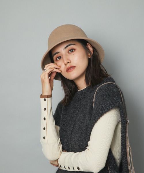 un dix cors（アンディコール）の「小顔効果抜群　ウールベルハット（ハット・レディース・ブラック/ベージュ・FREE）」の15枚目の写真