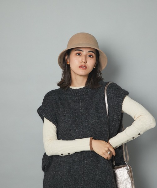 un dix cors（アンディコール）の「小顔効果抜群　ウールベルハット（ハット・レディース・ブラック/ベージュ・FREE）」の14枚目の写真