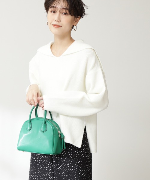 N.(N. Natural Beauty Basic)(エヌエヌナチュラルビューティーベーシック)の「≪◆セーラーカラートップニット≫(ニット/セーター・レディース・オフホワイト/トップグレー/モカ・MEDIUM)」の2枚目の写真