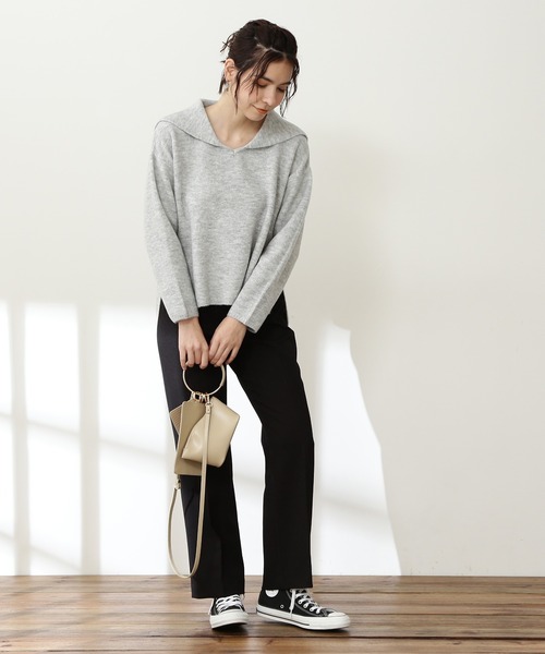 N.(N. Natural Beauty Basic)(エヌエヌナチュラルビューティーベーシック)の「≪◆セーラーカラートップニット≫(ニット/セーター・レディース・オフホワイト/トップグレー/モカ・MEDIUM)」の7枚目の写真