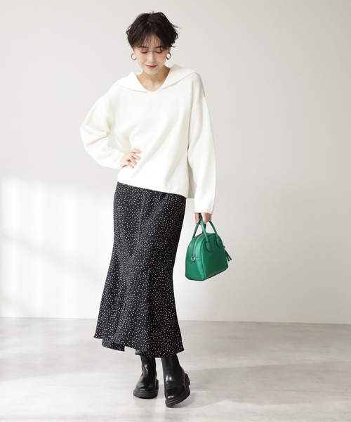 N.(N. Natural Beauty Basic)(エヌエヌナチュラルビューティーベーシック)の「≪◆セーラーカラートップニット≫(ニット/セーター・レディース・オフホワイト/トップグレー/モカ・MEDIUM)」の11枚目の写真