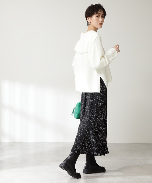 N.(N. Natural Beauty Basic)(エヌエヌナチュラルビューティーベーシック)の「≪◆セーラーカラートップニット≫(ニット/セーター・レディース・オフホワイト/トップグレー/モカ・MEDIUM)」の6枚目の写真