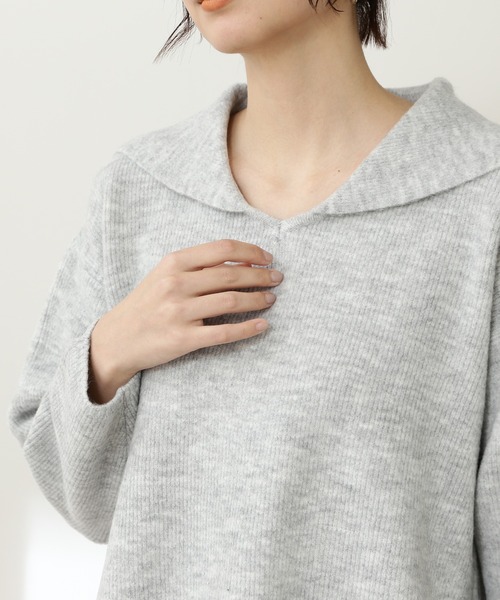 N.(N. Natural Beauty Basic)(エヌエヌナチュラルビューティーベーシック)の「≪◆セーラーカラートップニット≫(ニット/セーター・レディース・オフホワイト/トップグレー/モカ・MEDIUM)」の12枚目の写真