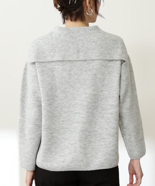 N.(N. Natural Beauty Basic)(エヌエヌナチュラルビューティーベーシック)の「≪◆セーラーカラートップニット≫(ニット/セーター・レディース・オフホワイト/トップグレー/モカ・MEDIUM)」の9枚目の写真