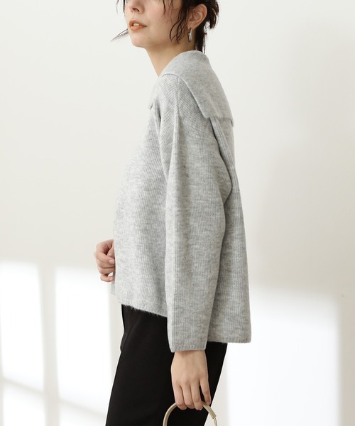 N.(N. Natural Beauty Basic)(エヌエヌナチュラルビューティーベーシック)の「≪◆セーラーカラートップニット≫(ニット/セーター・レディース・オフホワイト/トップグレー/モカ・MEDIUM)」の10枚目の写真