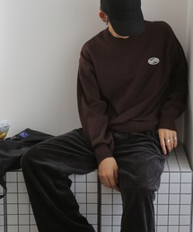 TUTTU | ルーズシルエット シリコンワッペン ニット プルオーバー(ニット/セーター)