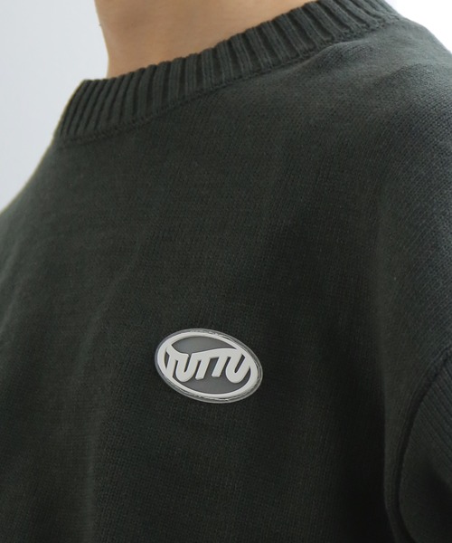 TUTTU（トゥトゥ）の「ルーズシルエット シリコンワッペン ニット プルオーバー（ニット/セーター・メンズ・ダークグリーン/ブラウン/ダークブルー・M/L）」の7枚目の写真