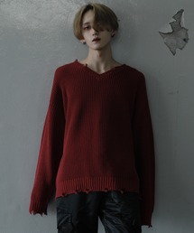 Espina | ルーズネックダメージオーバーニット(ニット/セーター)