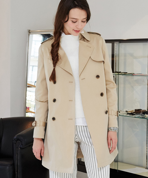 green label relaxing(グリーンレーベルリラクシング)の「◆GT 120/3 GABA トレンチコート ◆(トレンチコート・レディース・ベージュ/ネイビー・44/34/38/40/36/42)」の1枚目の写真