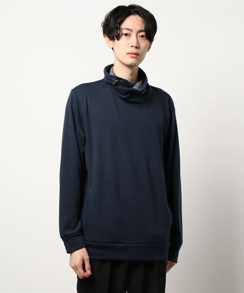 TAKA-Q（タカキュー）の「タカキューメンズ/TAKA-Q：MEN ストレッチ裏シャギー クロスネック長袖プルオーバーTシャツ（Tシャツ/カットソー・メンズ・ブラック/ネイビー/ホワイト・LARGE/MEDIUM/3L/S/X-LARGE）」の6枚目の写真