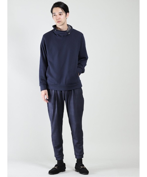 TAKA-Q（タカキュー）の「タカキューメンズ/TAKA-Q：MEN ストレッチ裏シャギー クロスネック長袖プルオーバーTシャツ（Tシャツ/カットソー・メンズ・ブラック/ネイビー/ホワイト・LARGE/MEDIUM/3L/S/X-LARGE）」の11枚目の写真