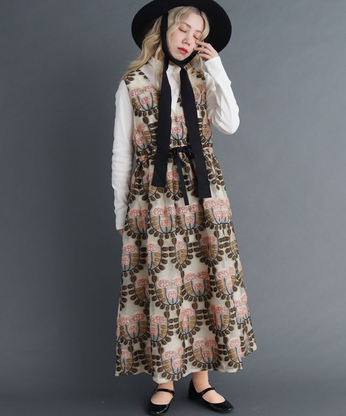 peu pres（プープレ）の「れんげ草JQ ワンピース（ワンピース・レディース・ピンク/オレンジ・FREE）」の5枚目の写真