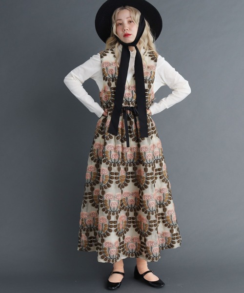 peu pres　プープレ　la fleur　ワンピース　ドレス　フリーサイズ peu pres（プープレ）の「リンドウJQ OP（ワンピース）」 - WEAR