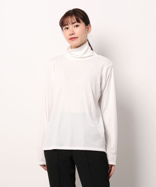 Lugnoncure（ルノンキュール）の「タートルトップス（Tシャツ/カットソー・レディース・チャコール/オフホワイト/ブルー・ﾌﾘ-）」の2枚目の写真