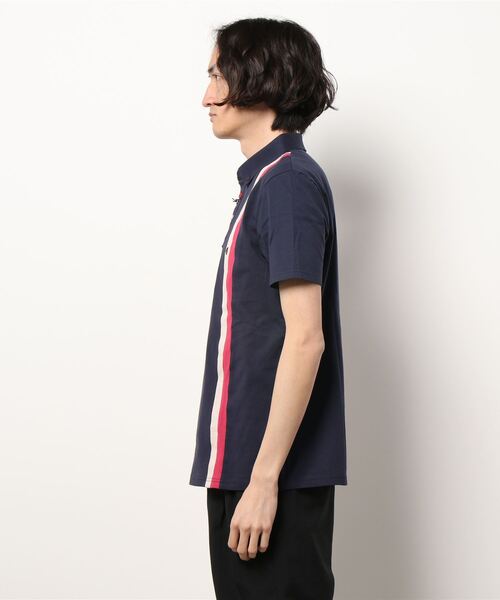 ラインストライプポロシャツ