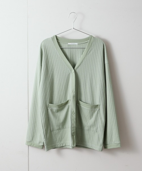 TERRITOIRE（テリトワール）の「ワイドリブカーディガン（カーディガン/ボレロ・レディース・ライトグレー/グリーン/アイボリー・FREE）」の4枚目の写真