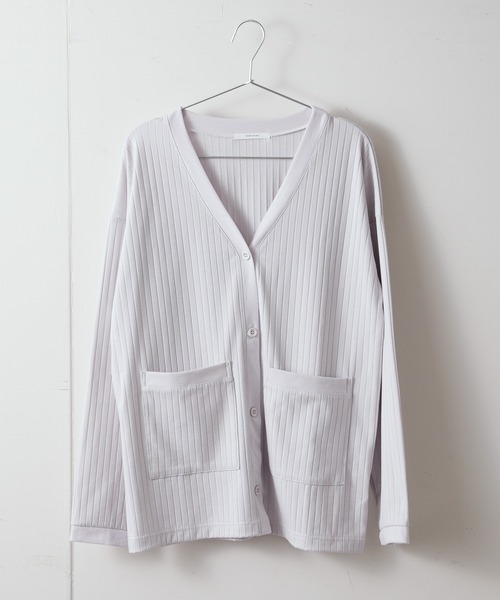 TERRITOIRE（テリトワール）の「ワイドリブカーディガン（カーディガン/ボレロ・レディース・ライトグレー/グリーン/アイボリー・FREE）」の5枚目の写真