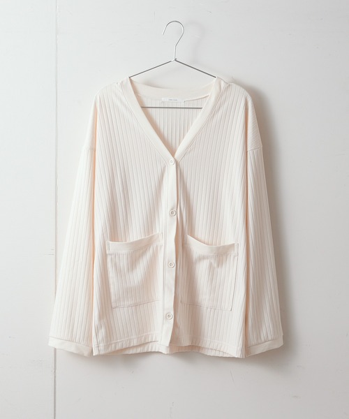 TERRITOIRE（テリトワール）の「ワイドリブカーディガン（カーディガン/ボレロ・レディース・ライトグレー/グリーン/アイボリー・FREE）」の6枚目の写真