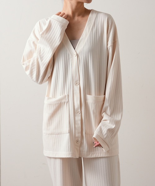 TERRITOIRE（テリトワール）の「ワイドリブカーディガン（カーディガン/ボレロ・レディース・ライトグレー/グリーン/アイボリー・FREE）」の7枚目の写真