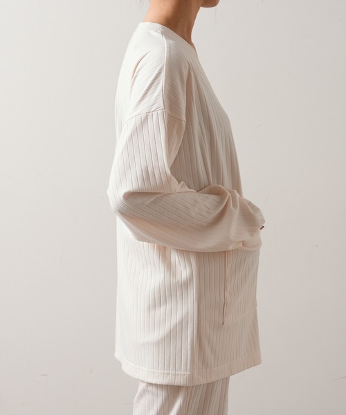 TERRITOIRE（テリトワール）の「ワイドリブカーディガン（カーディガン/ボレロ・レディース・ライトグレー/グリーン/アイボリー・FREE）」の9枚目の写真