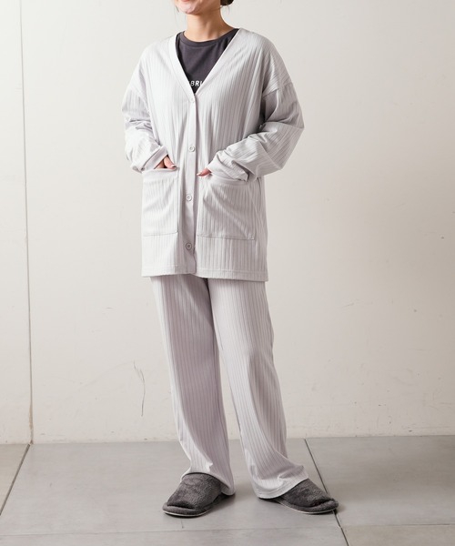 TERRITOIRE（テリトワール）の「ワイドリブカーディガン（カーディガン/ボレロ・レディース・ライトグレー/グリーン/アイボリー・FREE）」の20枚目の写真