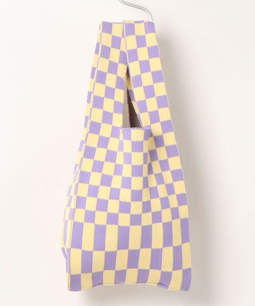 ottilie(オティーリエ)の「チェッカー柄ニットBAG(ハンドバッグ・レディース・ブラック/パープル・FREE)」の21枚目の写真