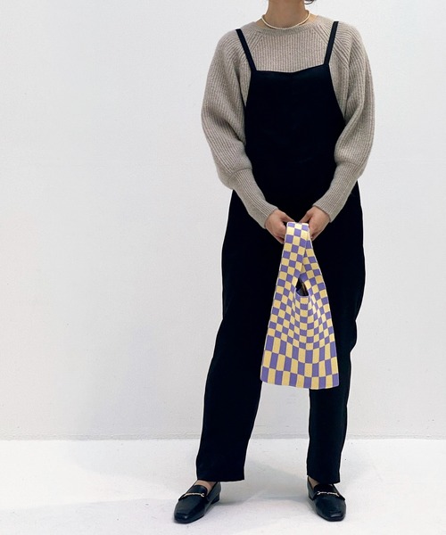ottilie(オティーリエ)の「チェッカー柄ニットBAG(ハンドバッグ・レディース・ブラック/パープル・FREE)」の18枚目の写真