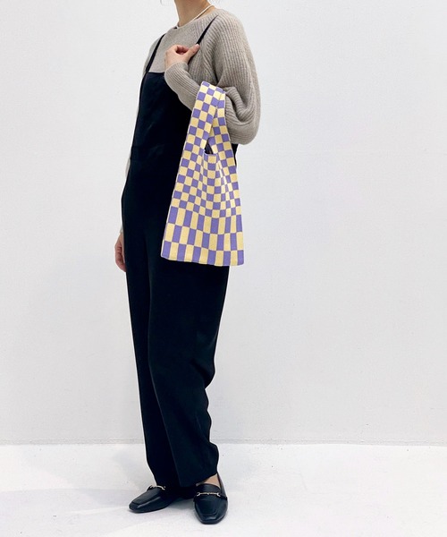 ottilie(オティーリエ)の「チェッカー柄ニットBAG(ハンドバッグ・レディース・ブラック/パープル・FREE)」の19枚目の写真