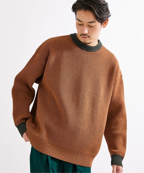 JOURNAL STANDARD(ジャーナルスタンダード)の「【LOGAN / ローガン×JS】別注 ギフト ニット(ニット/セーター・メンズ・グリーン/イエロー系その他/ホワイト/ネイビー/ベージュ・M/L)」の1枚目の写真