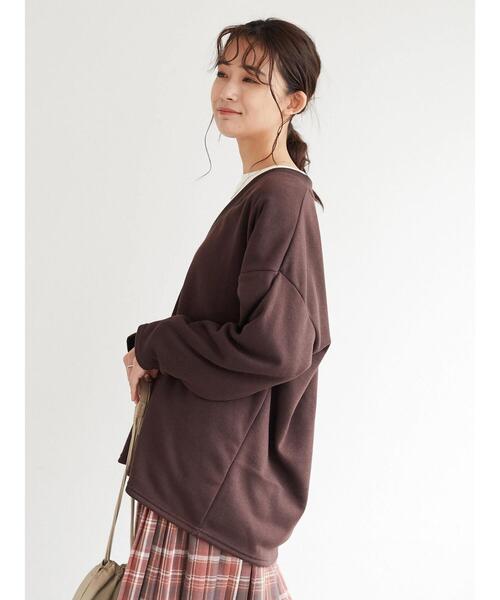 CRAFT STANDARD BOUTIQUE（クラフトスタンダードブティック）の「裏起毛Vネックビックプルオーバー　＊（スウェット・レディース・ダークブラウン/ブラック/ベージュ/カーキ・L/M）」の20枚目の写真