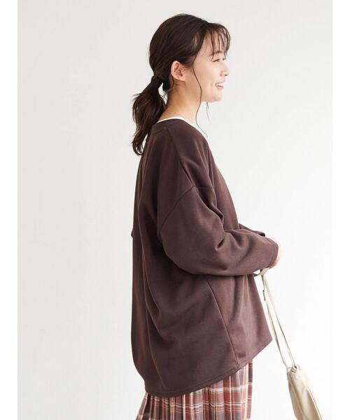 CRAFT STANDARD BOUTIQUE（クラフトスタンダードブティック）の「裏起毛Vネックビックプルオーバー　＊（スウェット・レディース・ダークブラウン/ブラック/ベージュ/カーキ・L/M）」の21枚目の写真